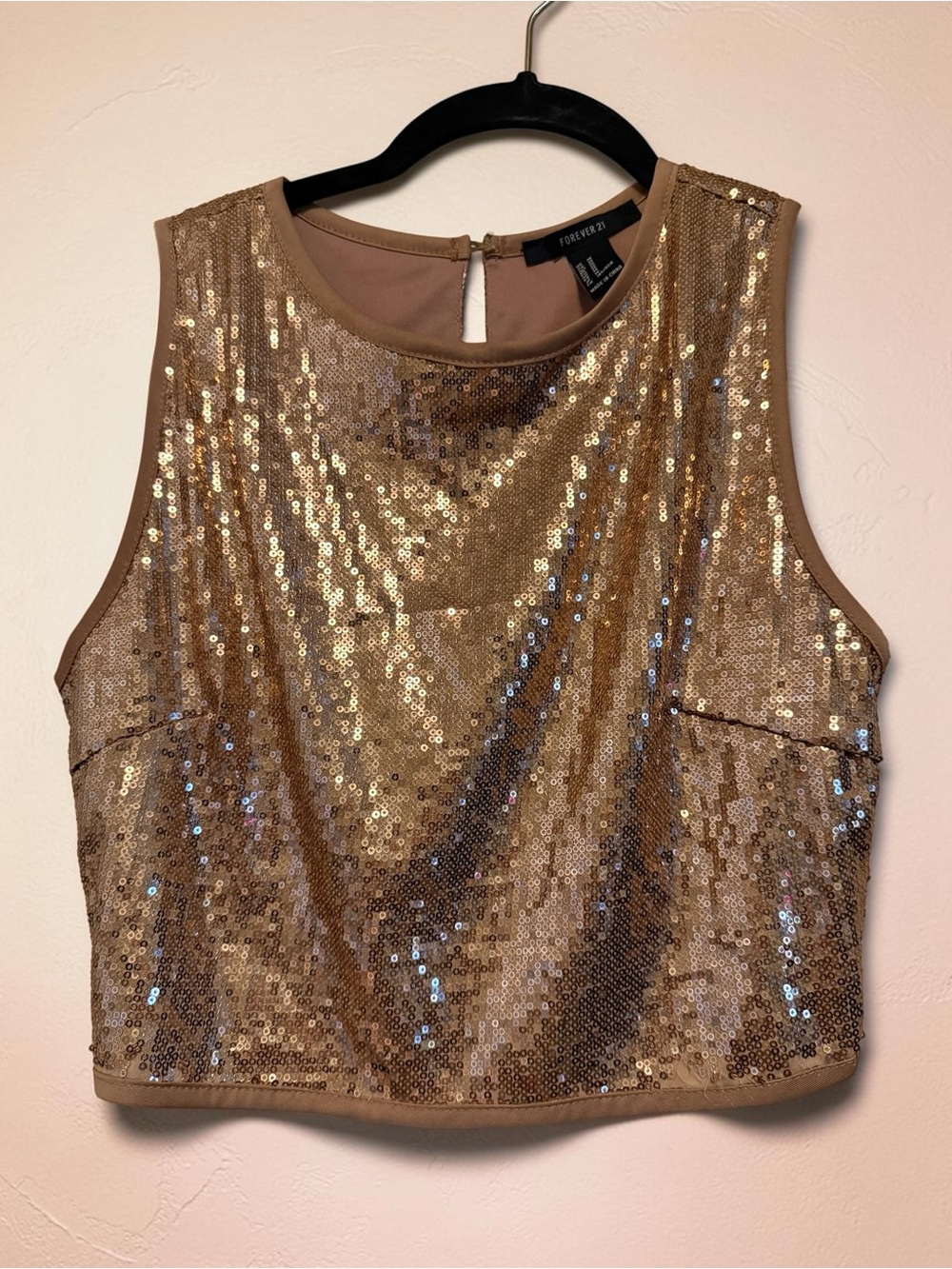 Forever 21 Gold Sequin Crop Top - Picture 2 of 9